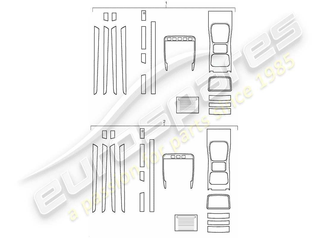 porsche tequipment cayenne (2014) 1 set trim moldings for part diagram
