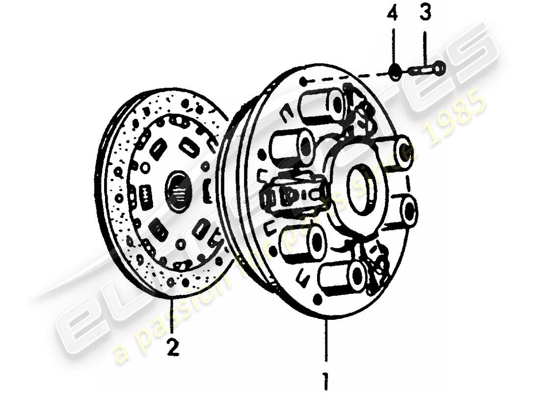 porsche 356/356a (1958) clutch part diagram