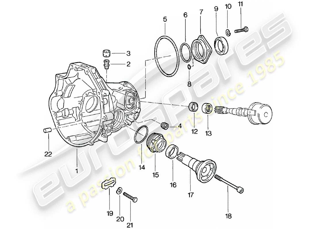 porsche 924 (1980) replacement transmission - final drive housing - automatic transmission part diagram