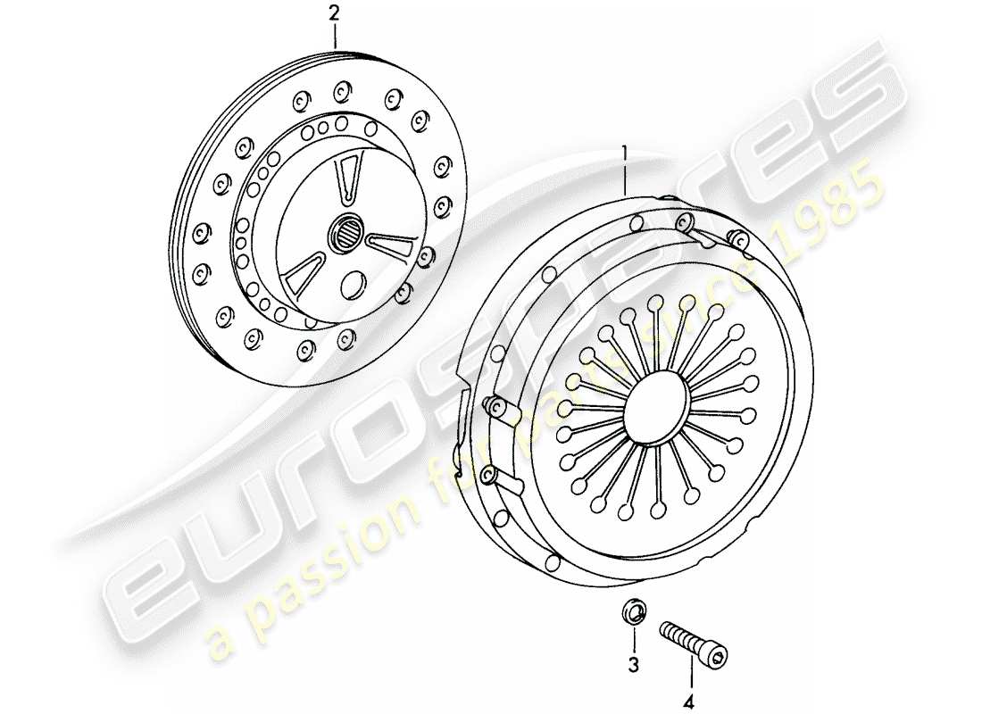 porsche 911 (1972) clutch part diagram