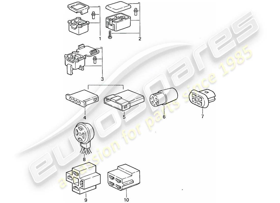 porsche 911 (1977) connector housing part diagram