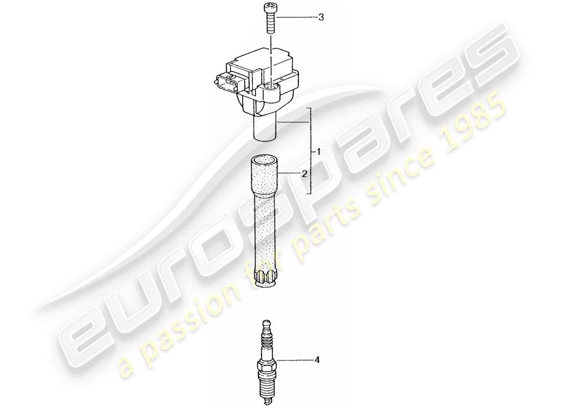 porsche 996 t/gt2 (2001) ignition system parts diagram