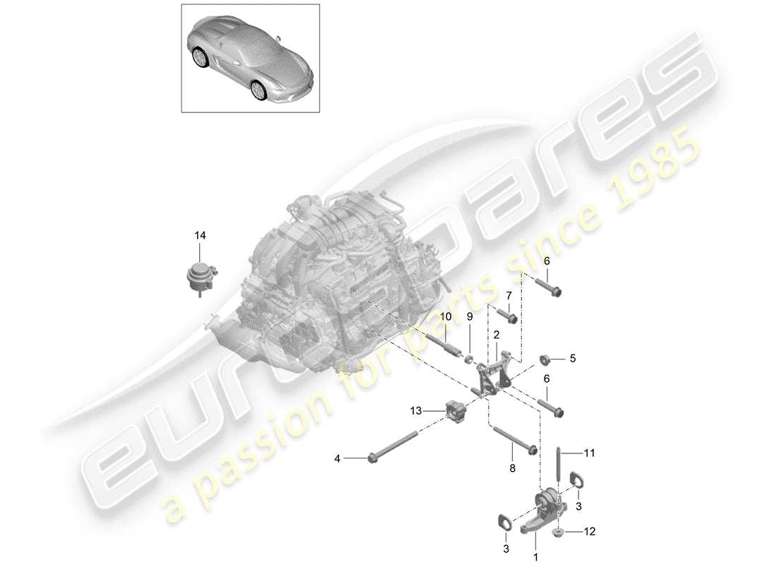 porsche 2016 engine suspension parts diagram