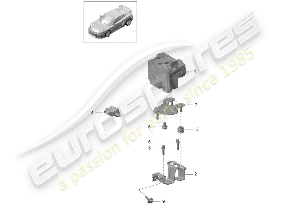 porsche 2016 hydraulic unit part diagram