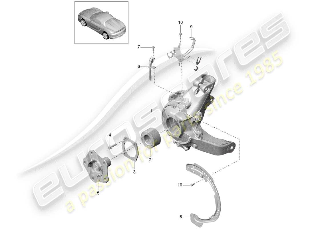 porsche 2016 rear axle part diagram