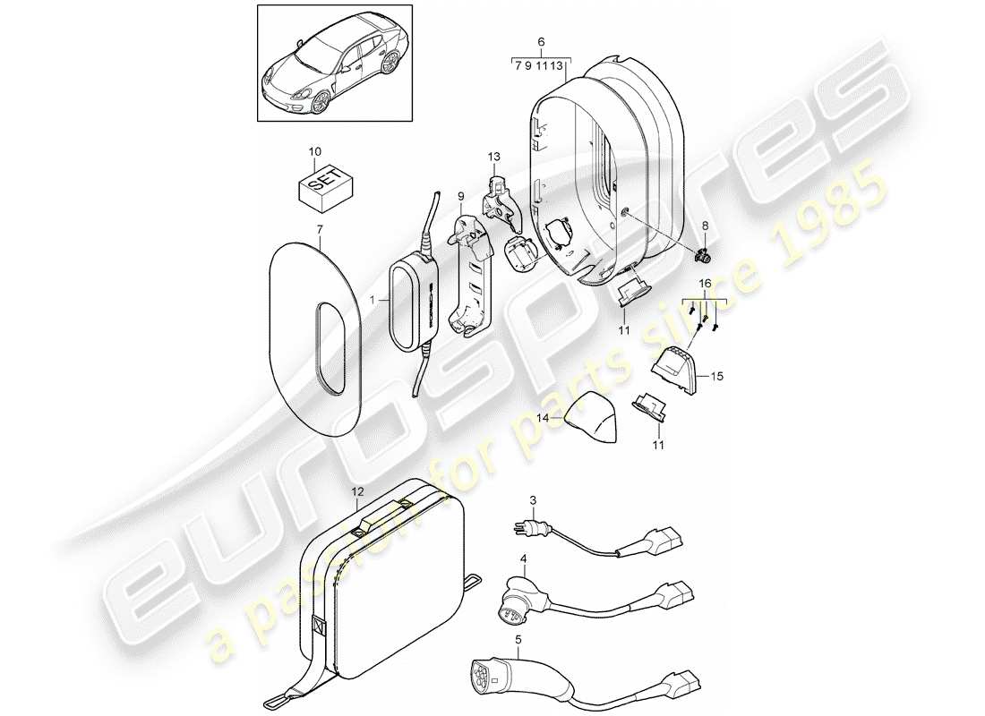 porsche panamera 970 (2016) electronic unit part diagram