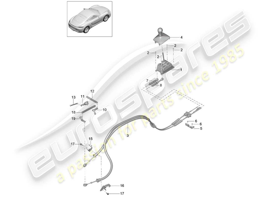 porsche 718 cayman (2018) shift mechanism parts diagram