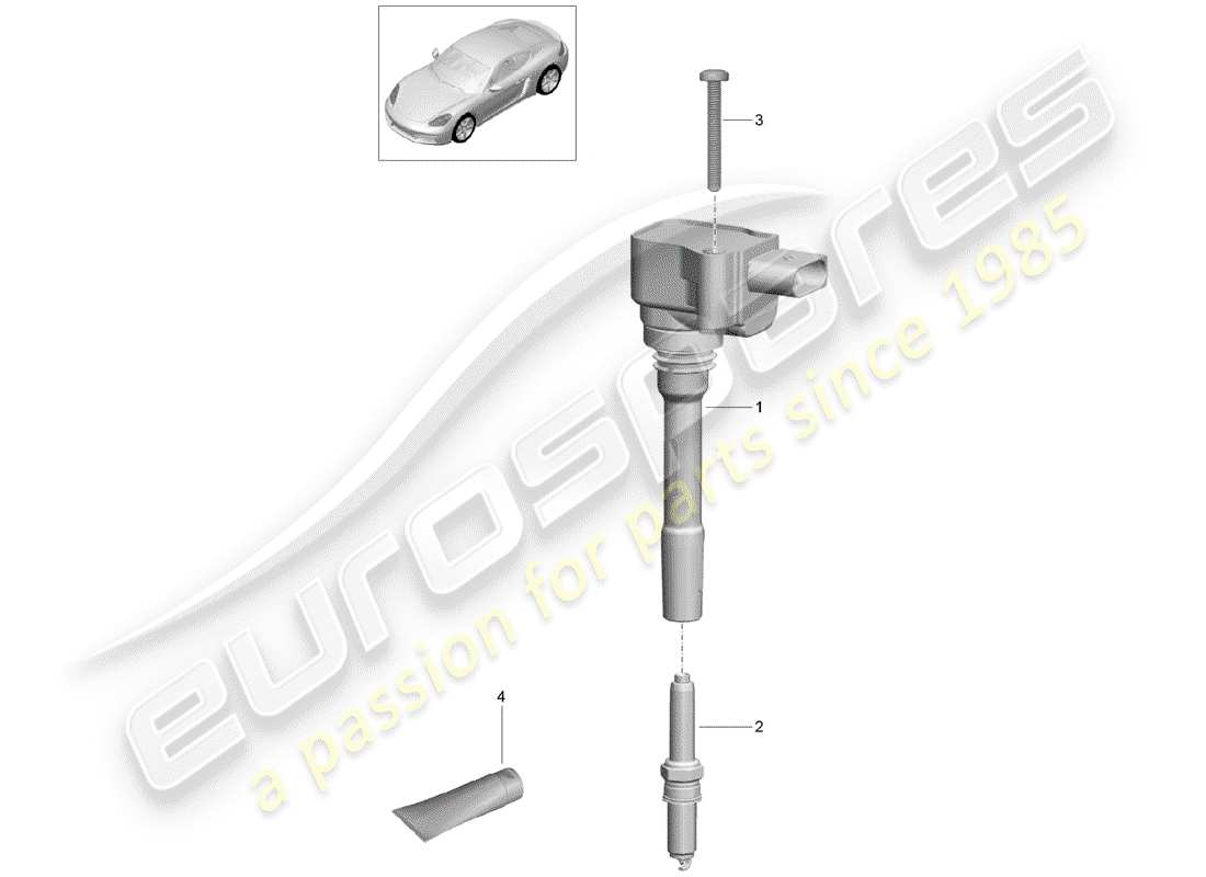 porsche 718 cayman (2019) ignition system parts diagram