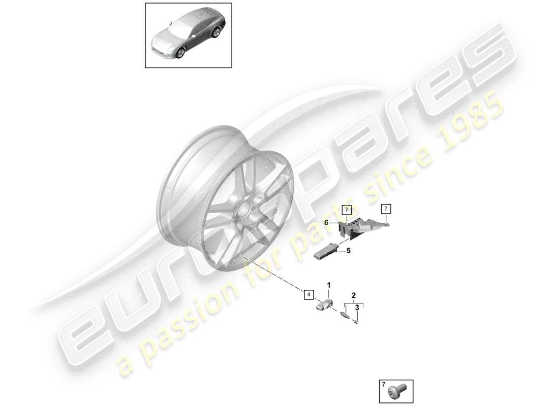 porsche panamera 971 (2017) tire pressure control system part diagram