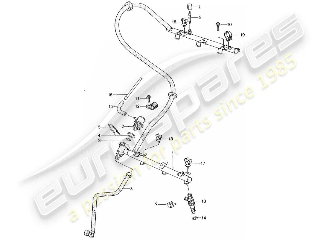 porsche boxster 986 (1998) fuel collection pipe part diagram