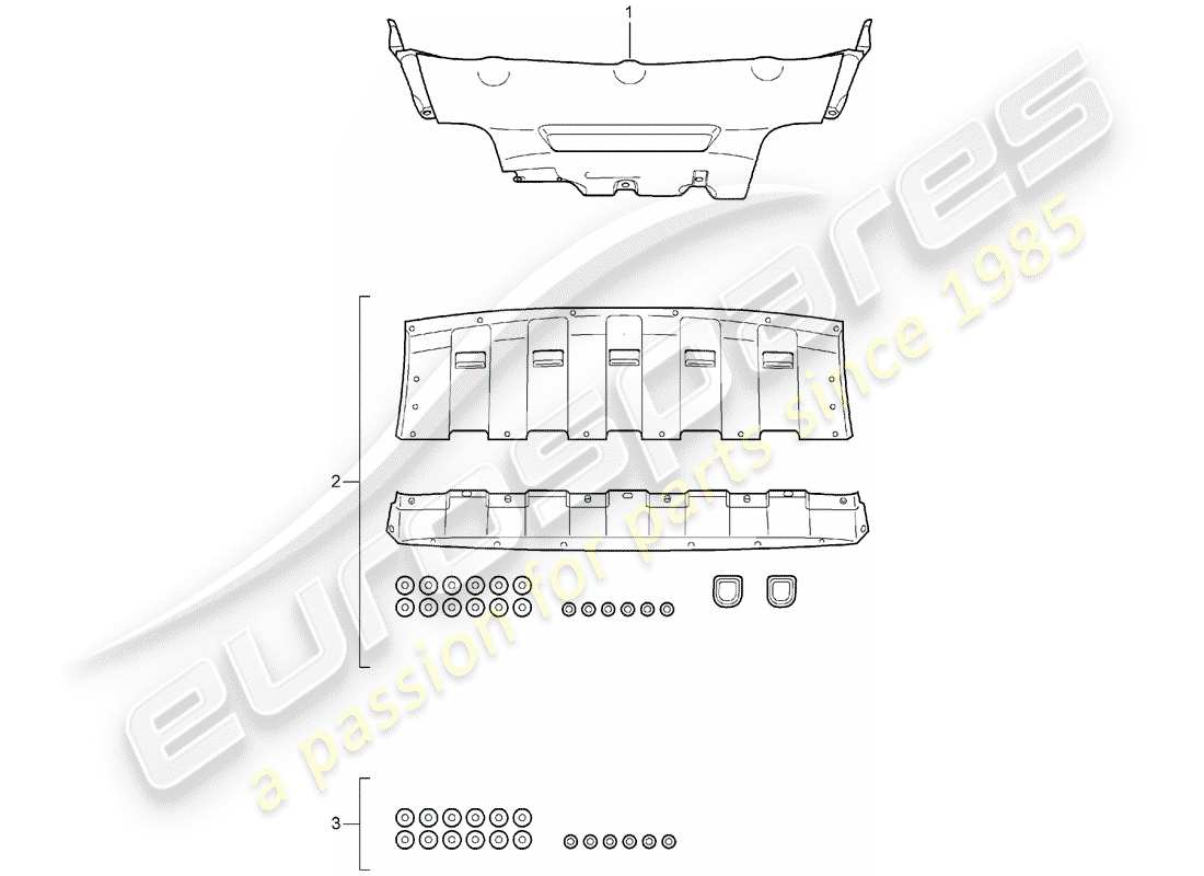 porsche tequipment cayenne (2011) underbody protection part diagram