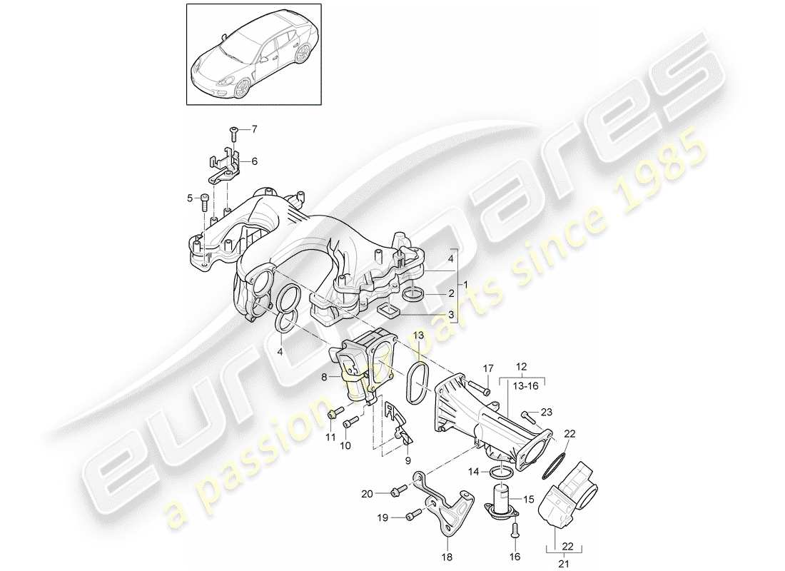 porsche panamera 970 (2016) intake manifold part diagram