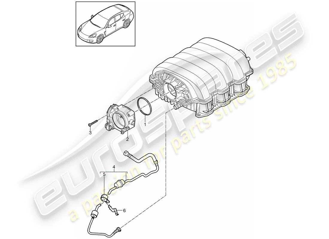 porsche panamera 970 (2016) throttle body part diagram