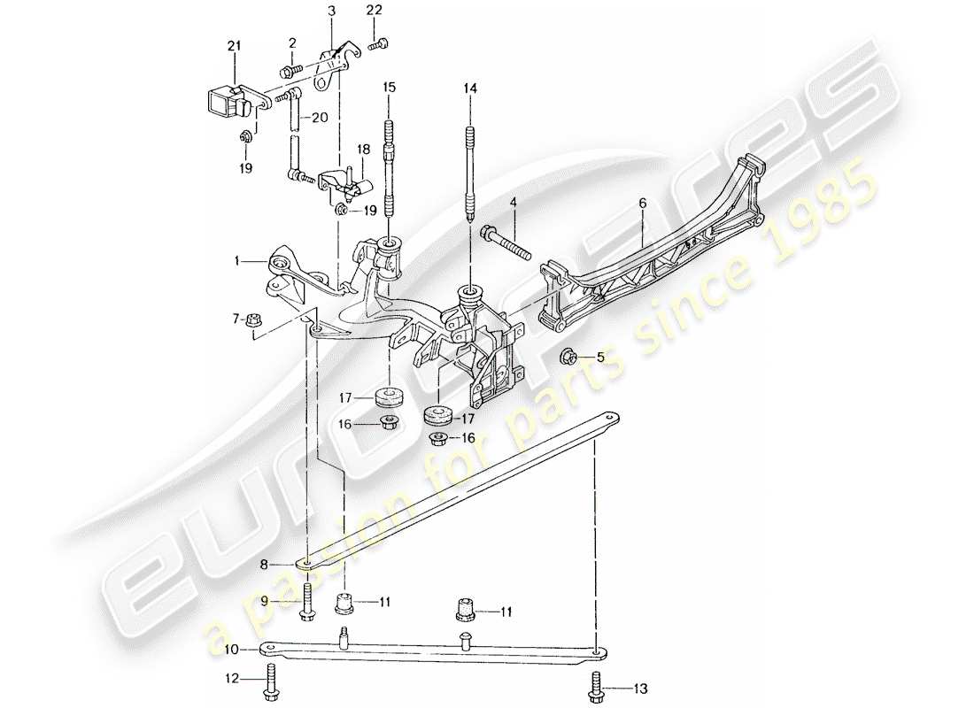 porsche 996 (2004) rear axle - side panel - bracket parts diagram