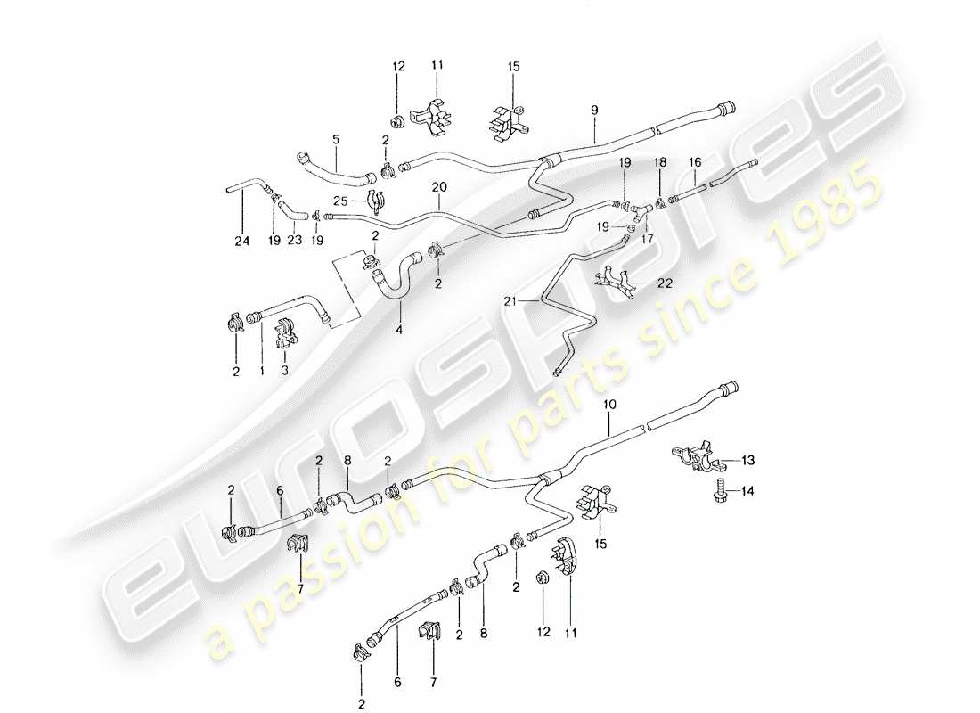 porsche 996 (2004) water cooling parts diagram