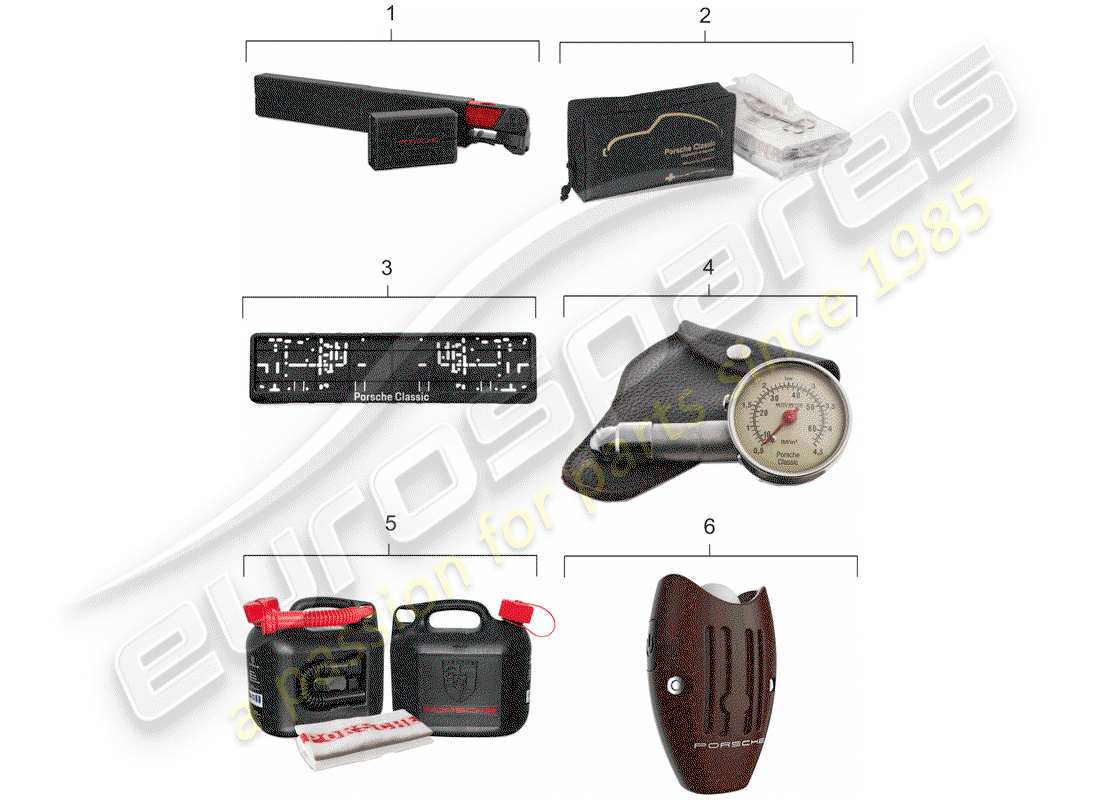 porsche 996 (2001) accessories - porsche classic part diagram