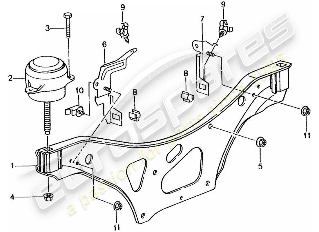 porsche 996 (2004) engine lifting tackle parts diagram