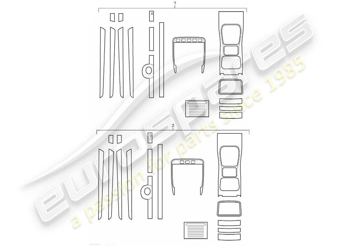 porsche tequipment cayenne (2010) 1 set trim moldings for part diagram