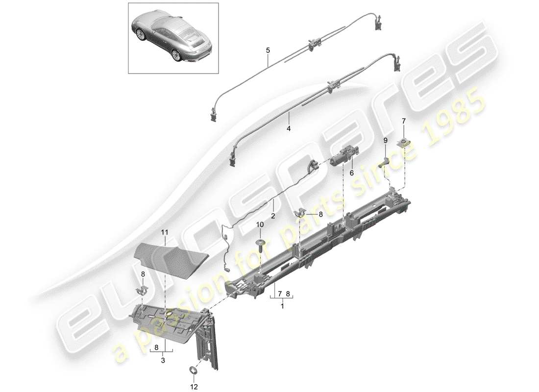porsche 991 gen. 2 (2018) flap parts diagram