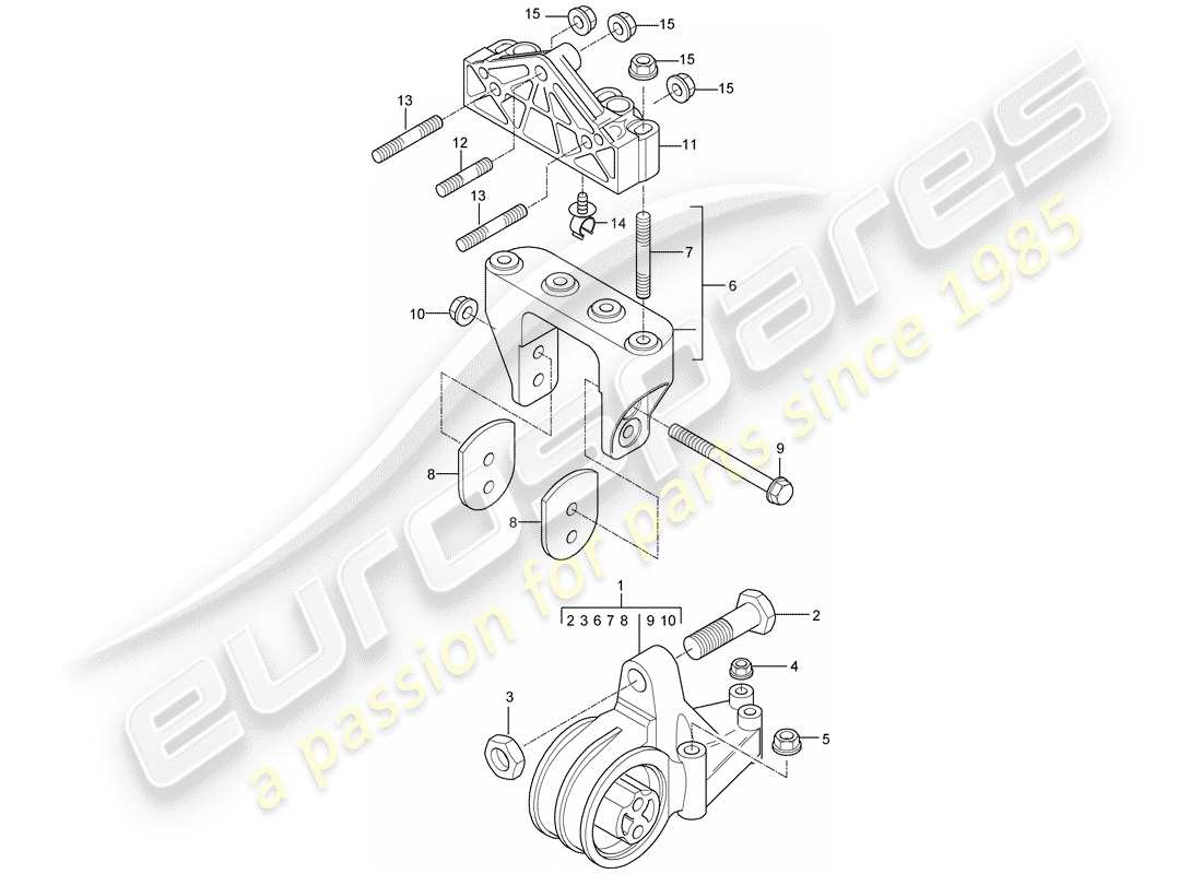 porsche carrera gt (2006) engine suspension part diagram