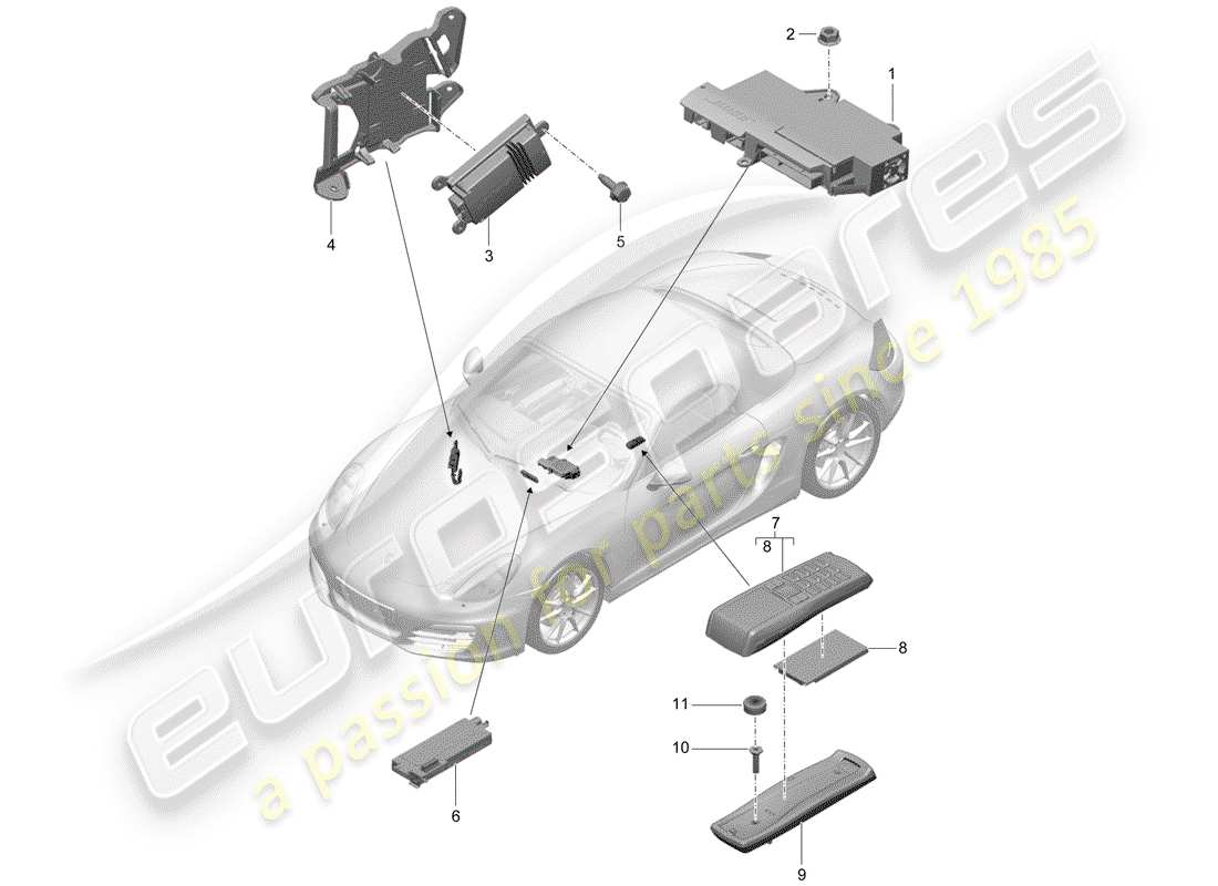 porsche boxster 981 (2016) amplifier parts diagram