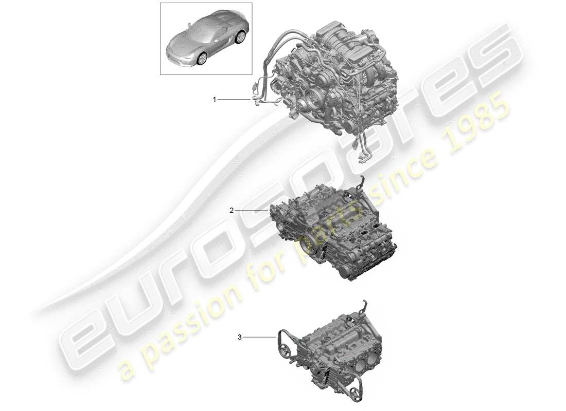 porsche 2016 replacement engine part diagram