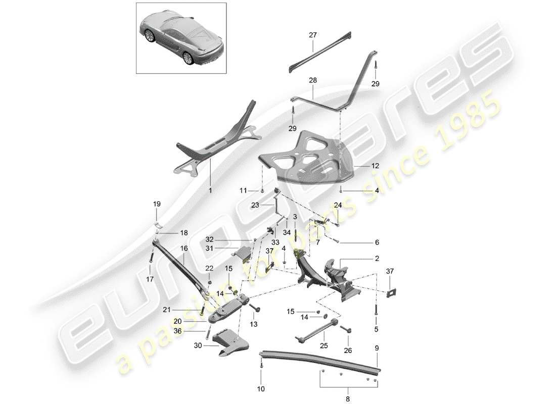 porsche 2016 rear axle part diagram