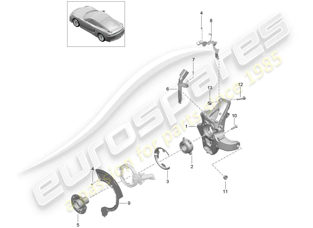 porsche 2016 rear axle part diagram