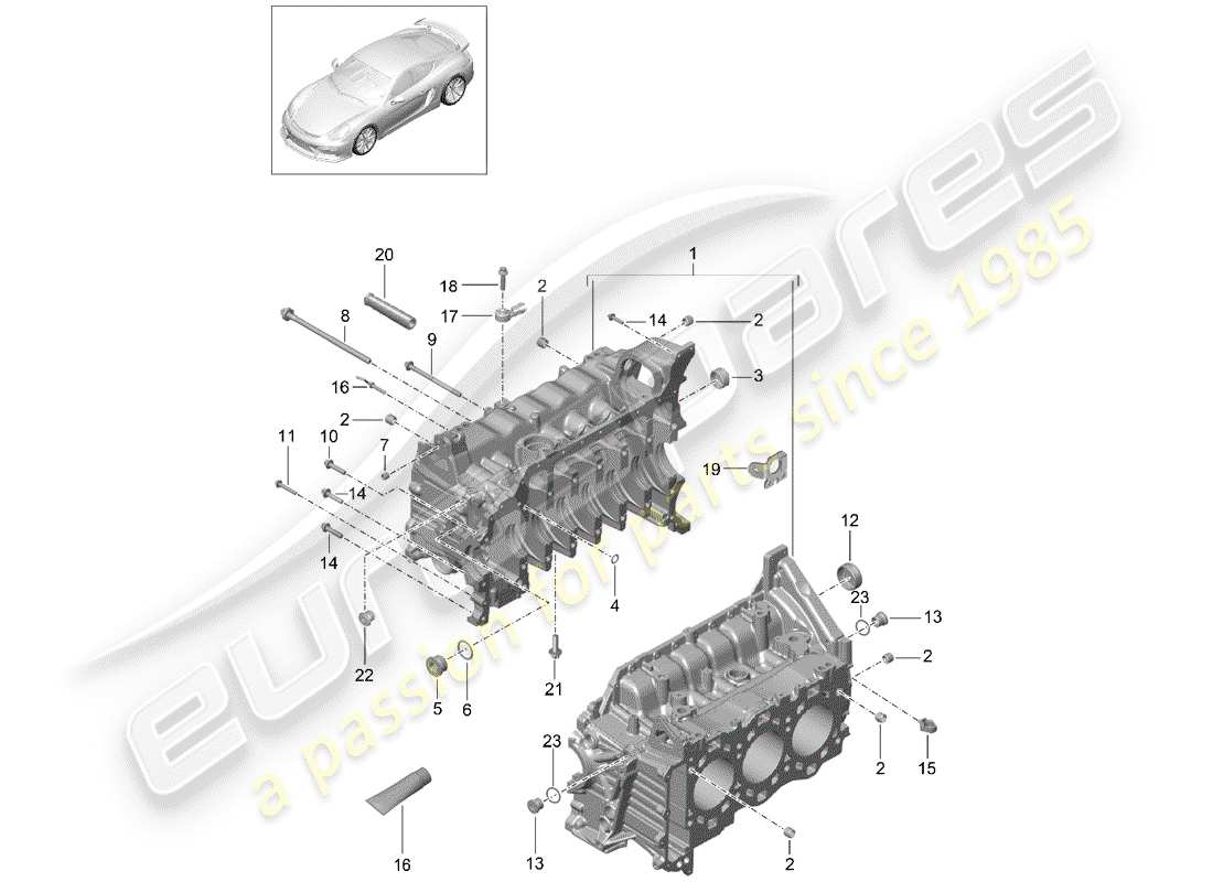 porsche 2016 crankcase part diagram