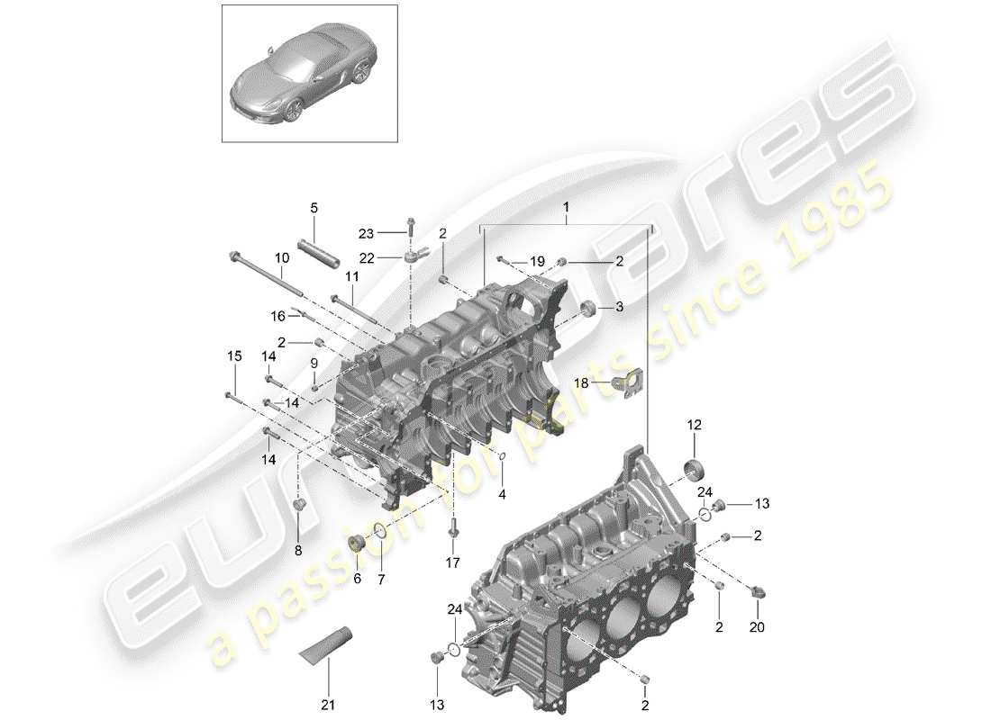 porsche boxster 981 (2016) crankcase part diagram