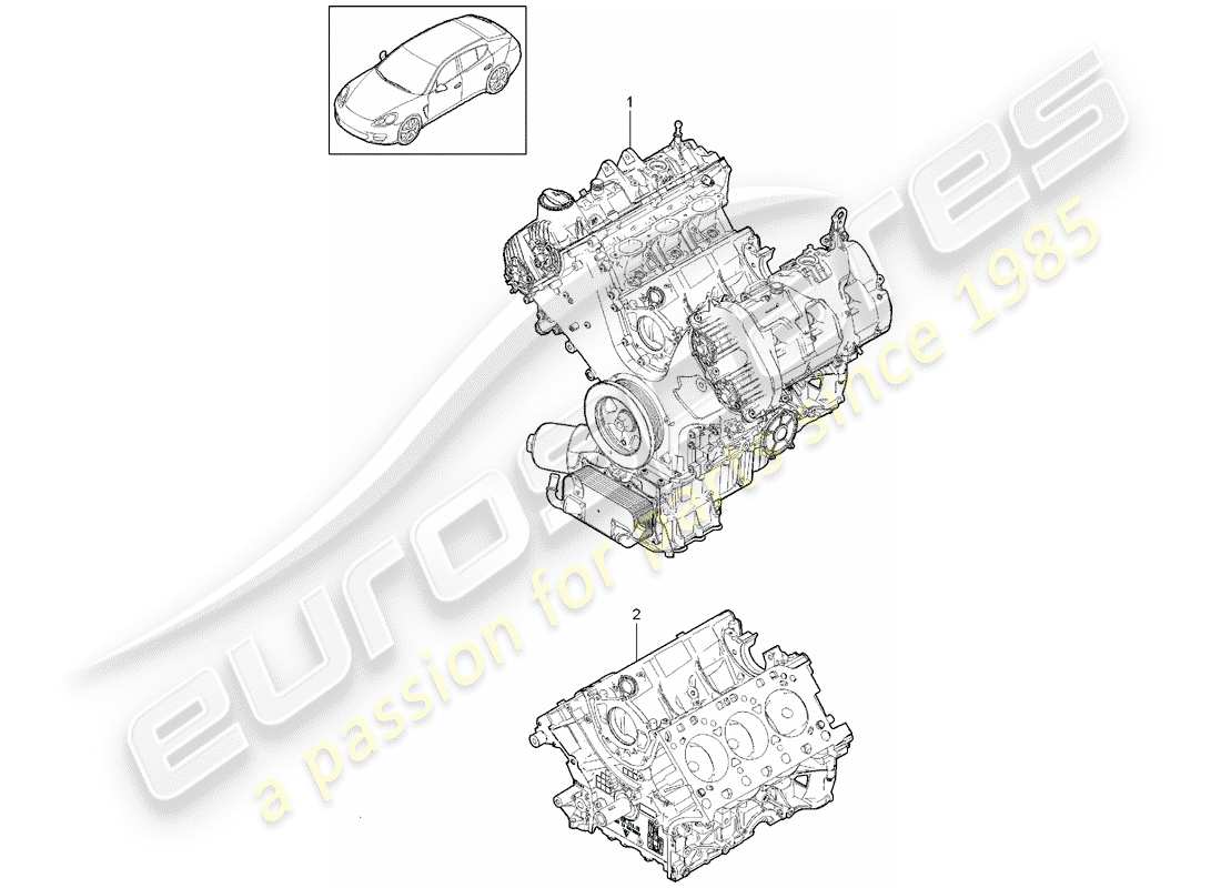 porsche panamera 970 (2016) long block part diagram