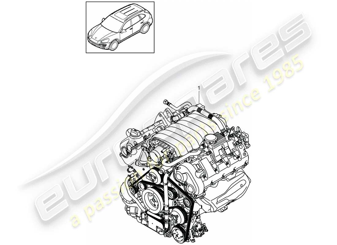 porsche cayenne e2 (2016) replacement engine part diagram