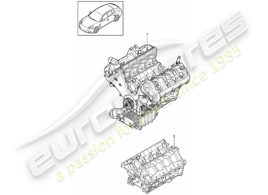 porsche panamera 970 (2016) long block part diagram