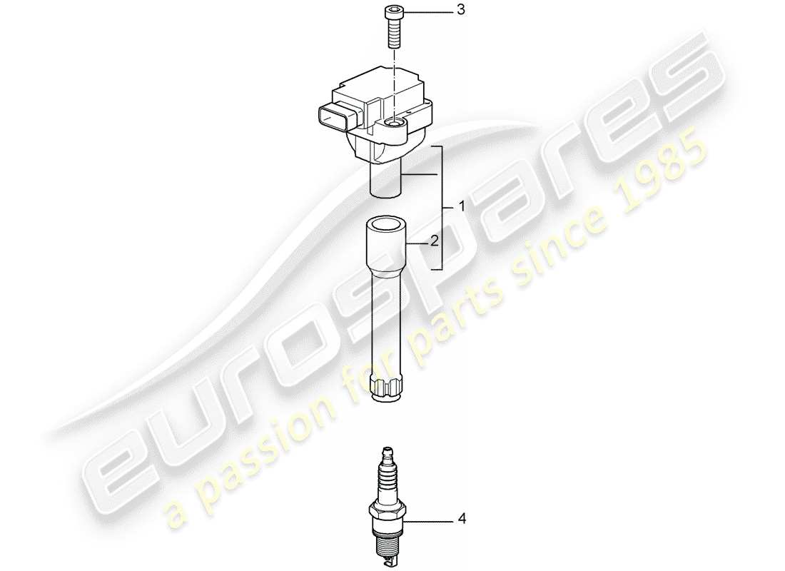 porsche cayman 987 (2008) ignition system part diagram