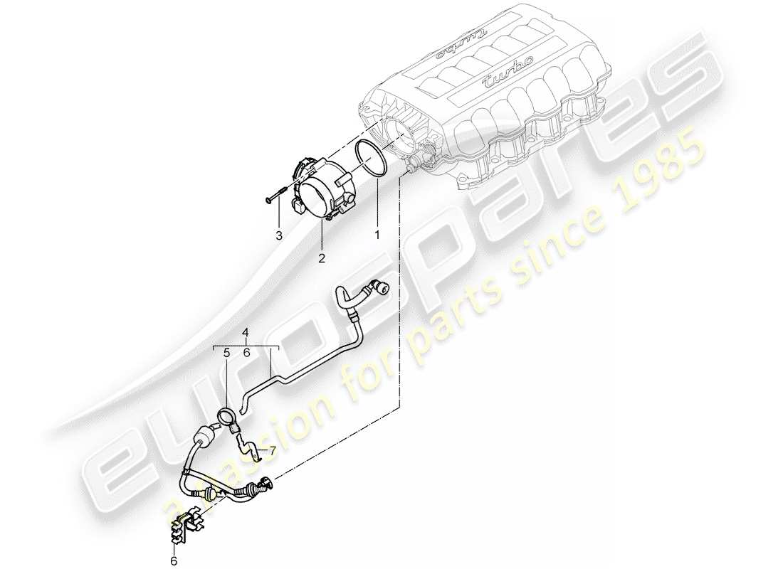 porsche cayenne (2008) throttle body part diagram