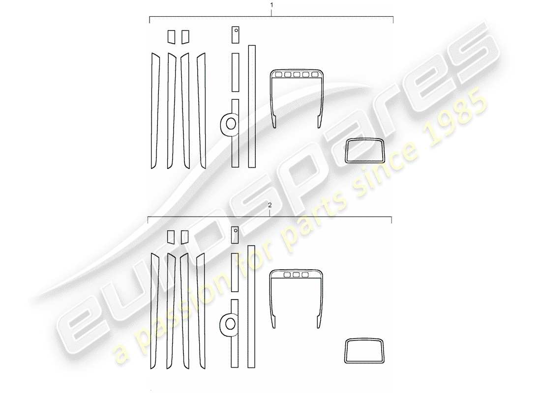 porsche tequipment cayenne (2012) 1 set trim moldings for parts diagram