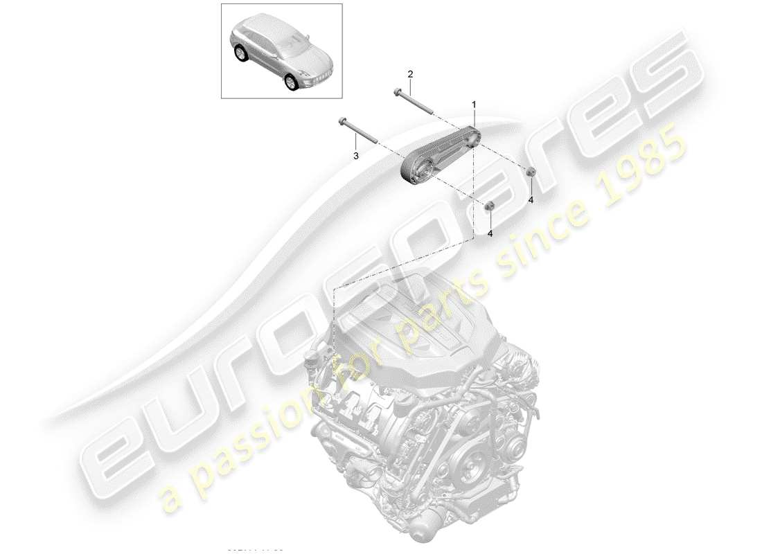 porsche macan (2018) engine lifting tackle part diagram