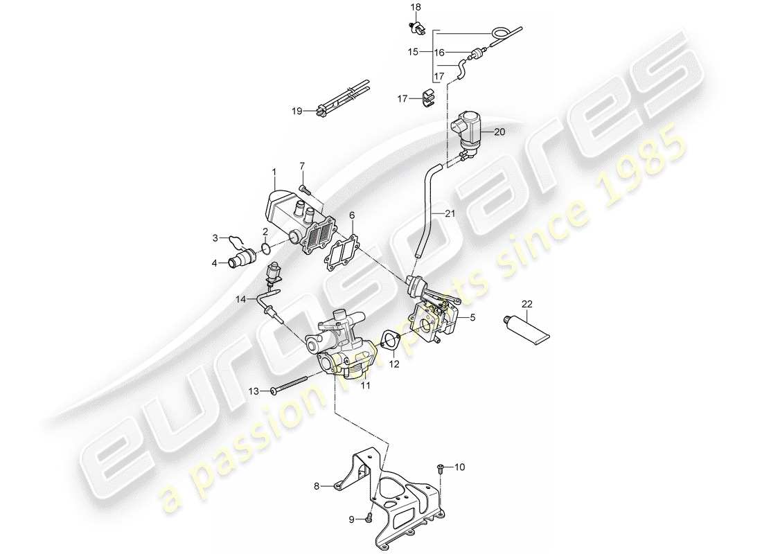 porsche cayenne (2009) exhaust recirculation part diagram