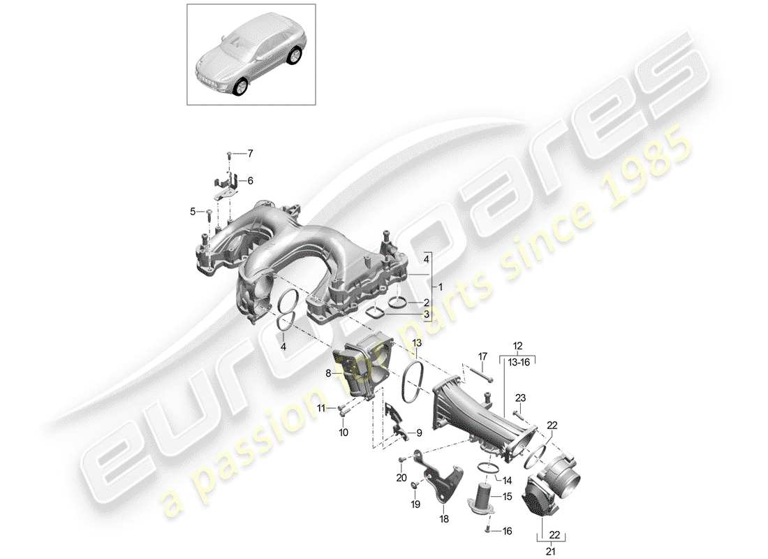 porsche macan (2018) intake manifold part diagram