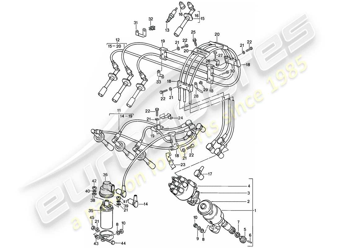 porsche 911 (1988) engine electrics 2 part diagram