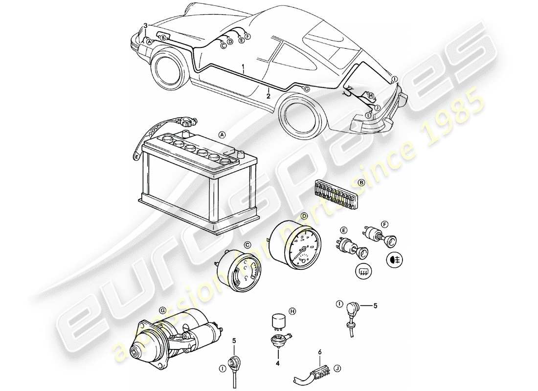 porsche 1979 (911) wiring harnesses parts diagram