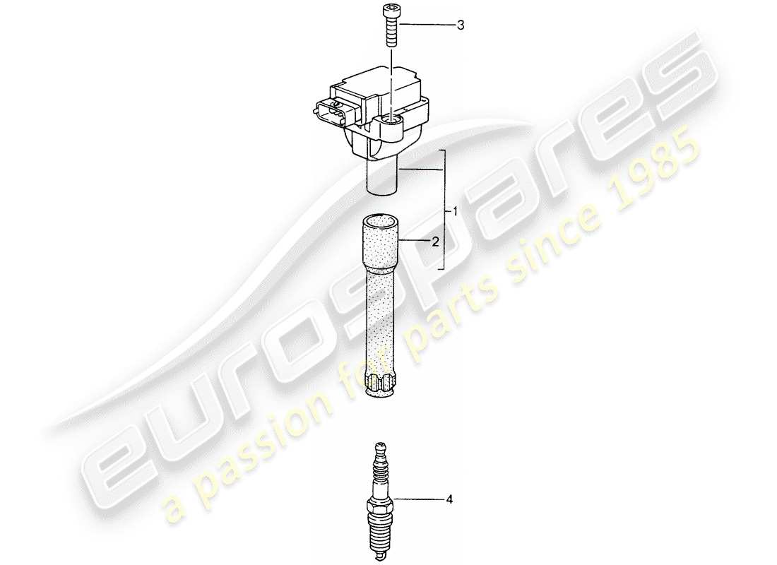 porsche boxster 986 (2004) ignition system part diagram