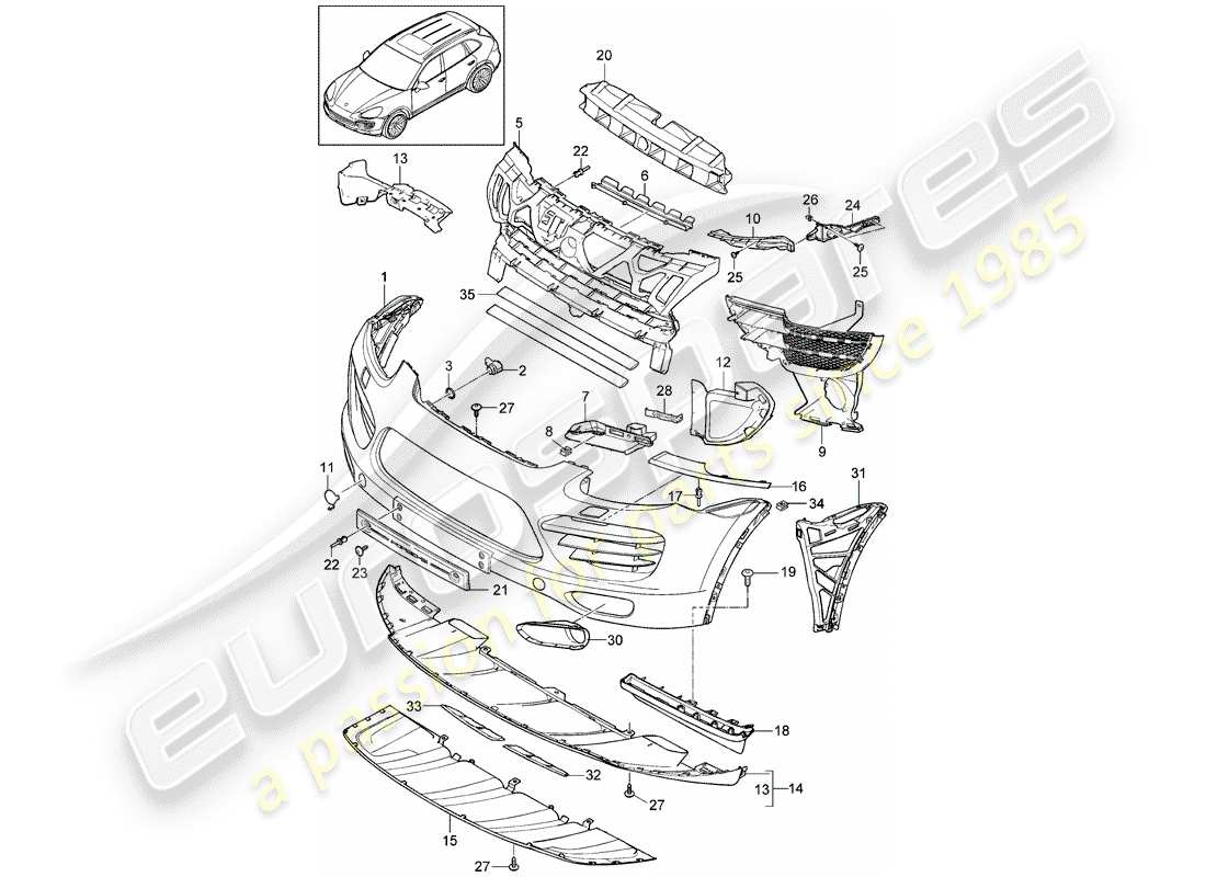 porsche cayenne e2 (2018) lining part diagram