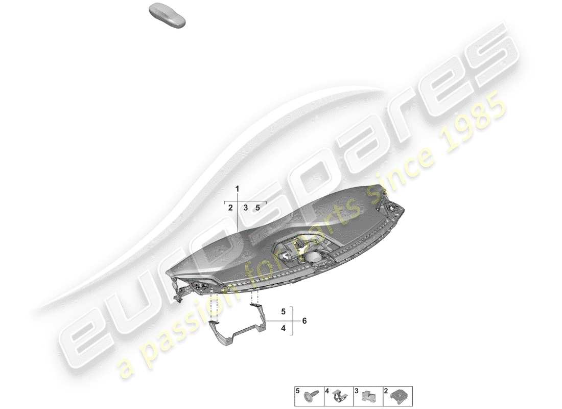 porsche 992 (2020) dash panel trim part diagram