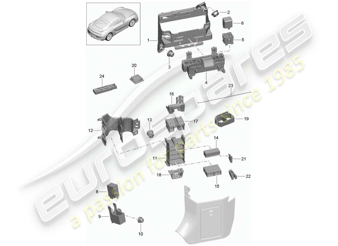 porsche 2016 fuse box/relay plate part diagram