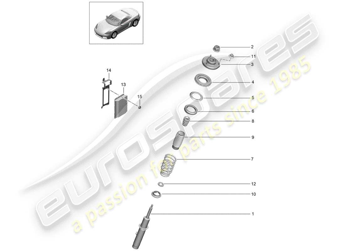 porsche 718 boxster (2017) suspension parts diagram