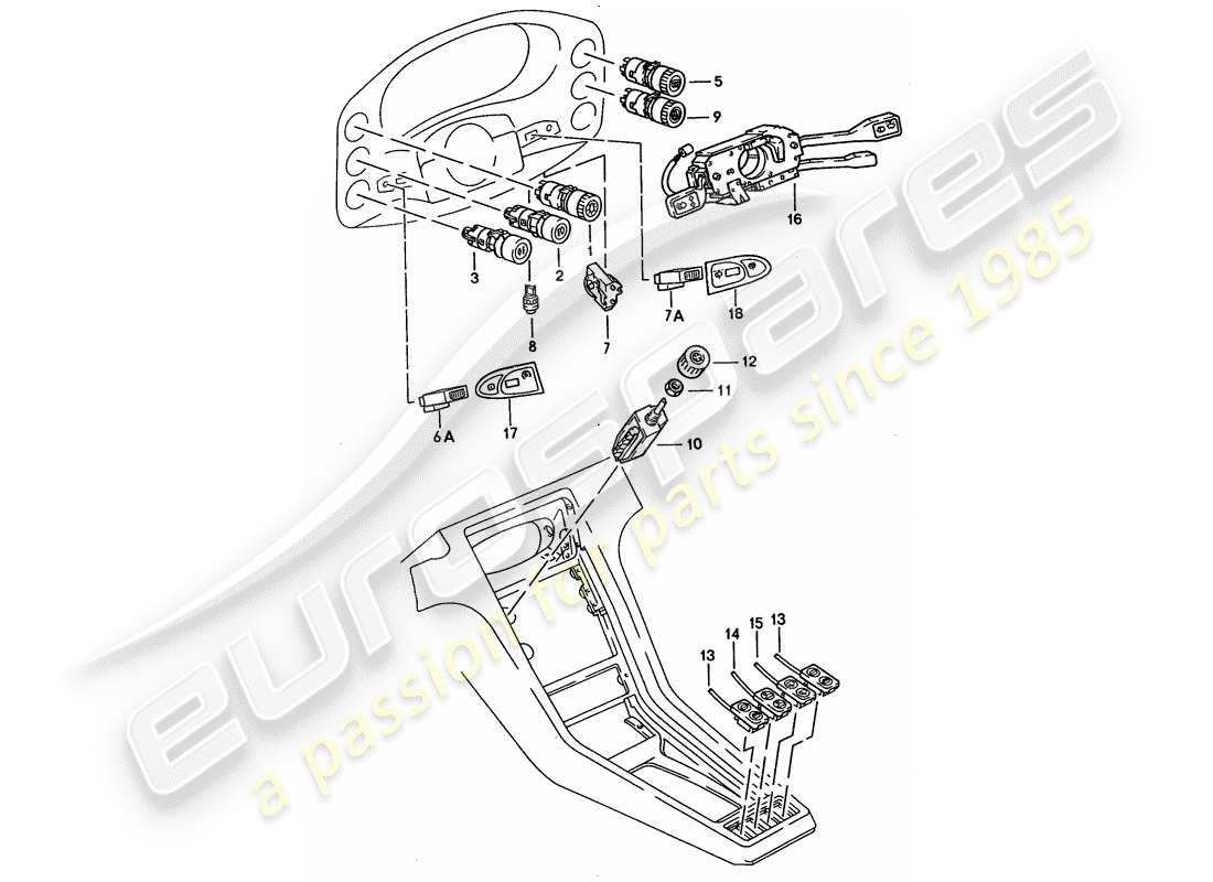 porsche 928 (1993) switch - manually parts diagram