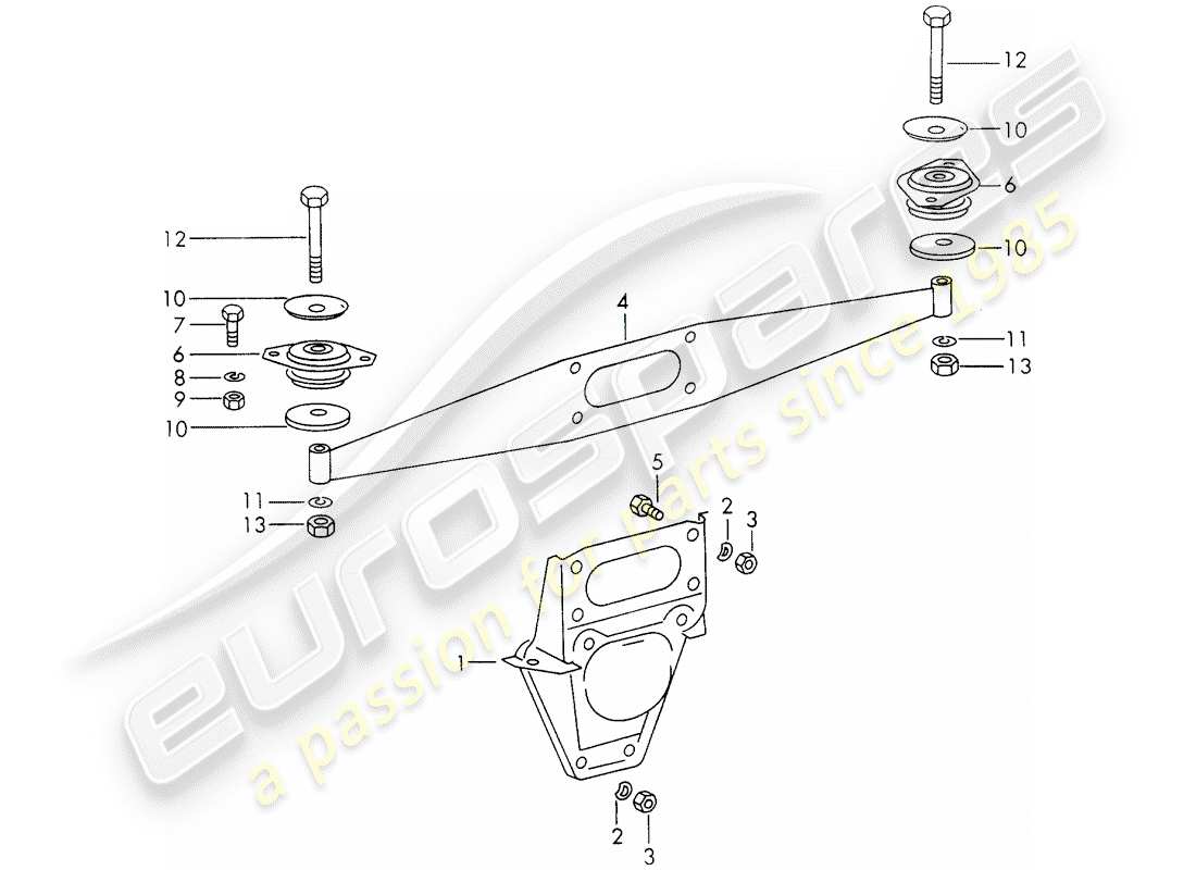 porsche 911 (1973) engine suspension part diagram