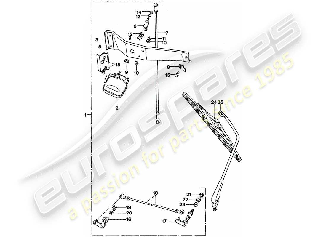 porsche 911 (1977) rear window wiper - d >> - mj 1975 part diagram