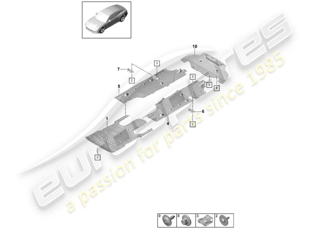 porsche panamera 971 (2019) lining part diagram